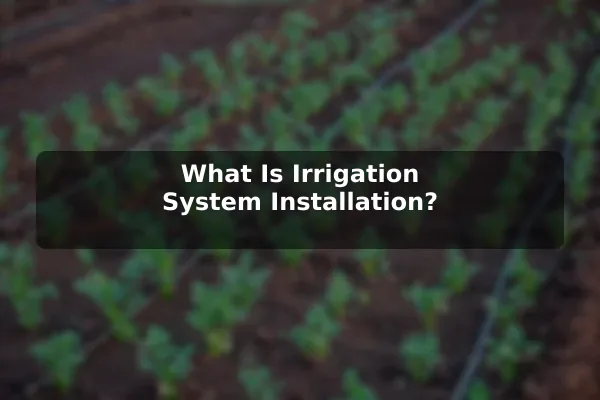 What Is Irrigation System Installation?