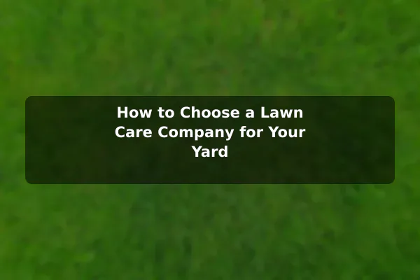How to Choose a Lawn Care Company for Your Yard