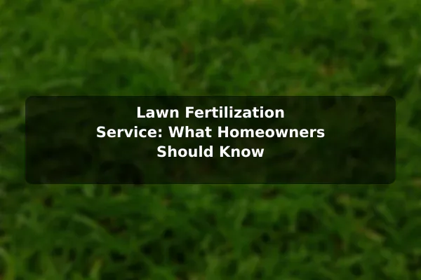 Lawn Fertilization Service: What Homeowners Should Know