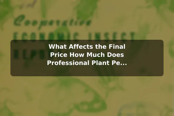 What Affects the Final Price How Much Does Professional Plant Pest Control Cost?