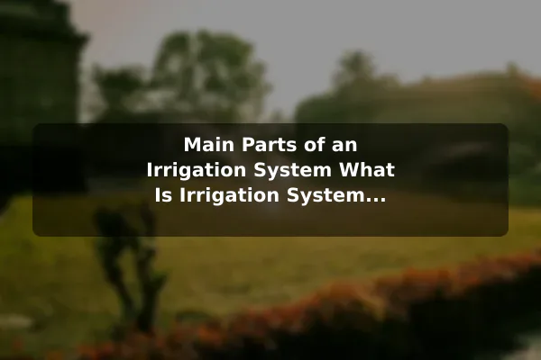 Main Parts of an Irrigation System What Is Irrigation System Installation?