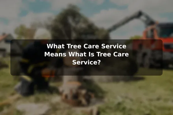 What Tree Care Service Means What Is Tree Care Service?