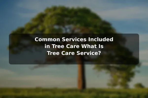 Common Services Included in Tree Care What Is Tree Care Service?